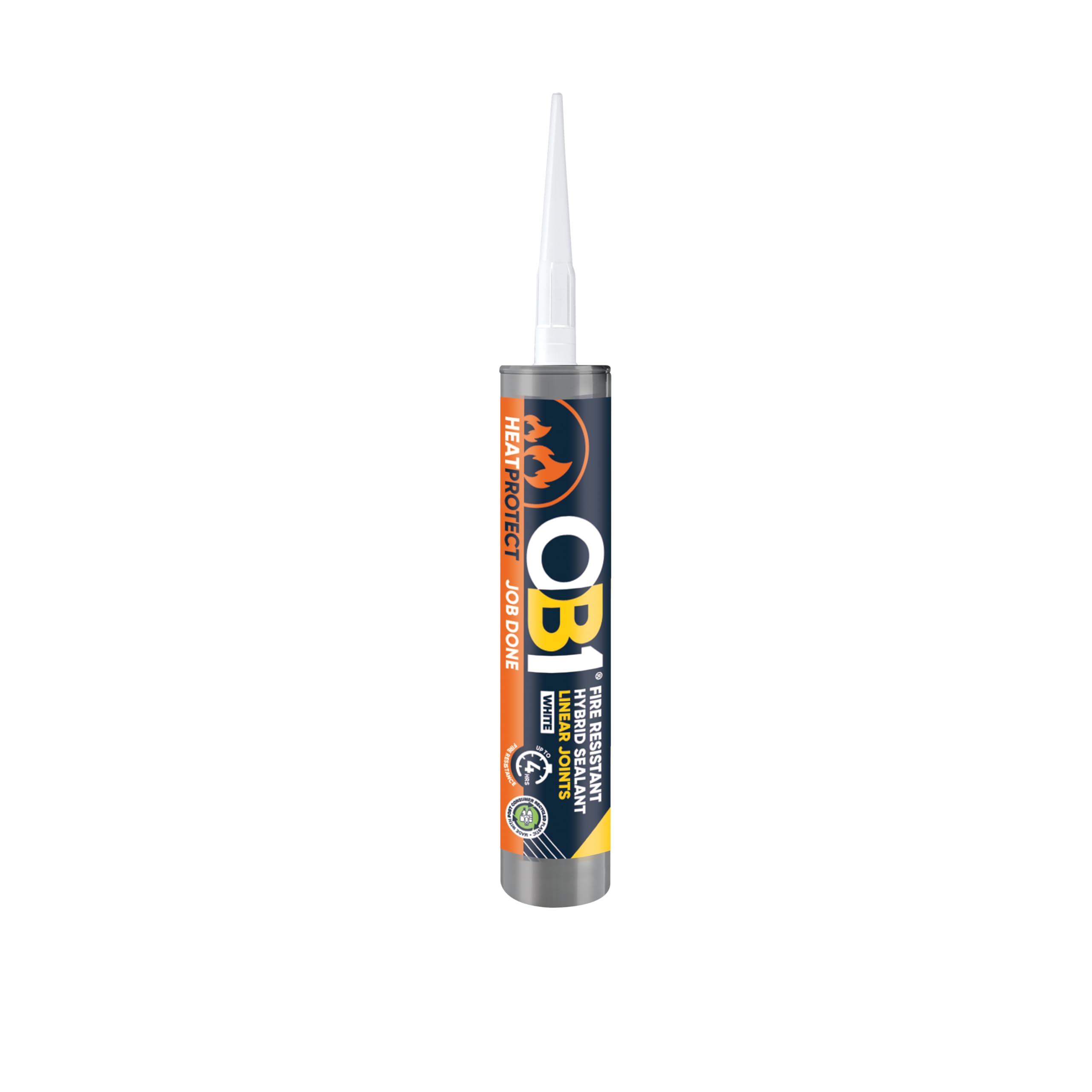 OB1 White Heat Protect Fire Resistant Sealant - Durable Fire Retardant Sealant for Linear Joints with Upto 4 Hours Protection - Hybrid Polymer - Weather & UV Resistant - Paintable - 290ml