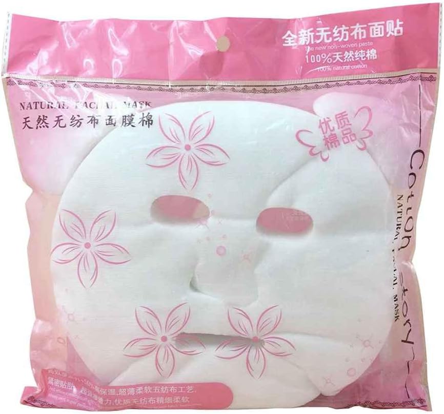 Flushzing 100pcs Cosmetic DIY Skin Care Pure Cotton Non-compressed Ultra Thin Facial Disposable Mask Paper Sheet