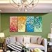 GEVES Unframed 4 Pieces Colorful Seasons Tree of Life Giclee Print Paintings Wall Art Prints Picture Modern Home Decor for Living Room or Bedroom Painting