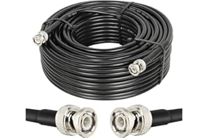 MOOKEERF BNC Cable 100ft,Low Loss KMR240 BNC Male to Male Coax Cable 50 Ohm for Antennas, RF Radios, Modems, Oscilloscopes, Spectrum, Signal Generator, etc
