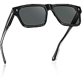 CARFIA Modern Sunglasses for Men Polarized UV400 Protection Flat Large Wrap Square Acetate Driving Glasses