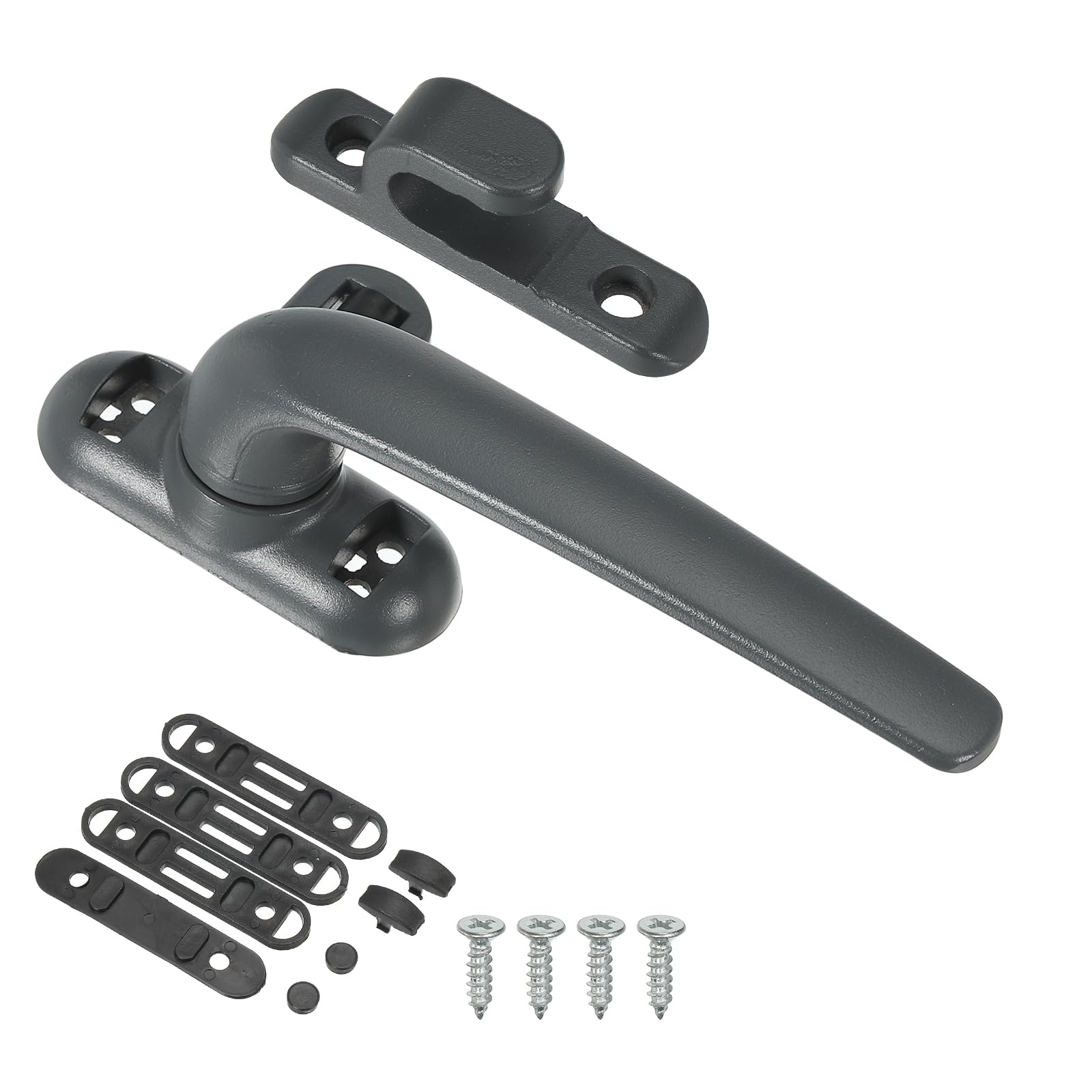 PATIKIL Aluminum Alloy Window Handle, Casement Window Lock Internal and External Sliding Door Window Handle Locks for Vertical & Horizontal Sliding Windows Security, Grey (Left Hand)