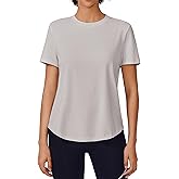PINSPARK Soft Workout Tops for Women Short Sleeve UV Protection Shirt Quick Dry Athletic Hiking Travel Basic Tee Shirts