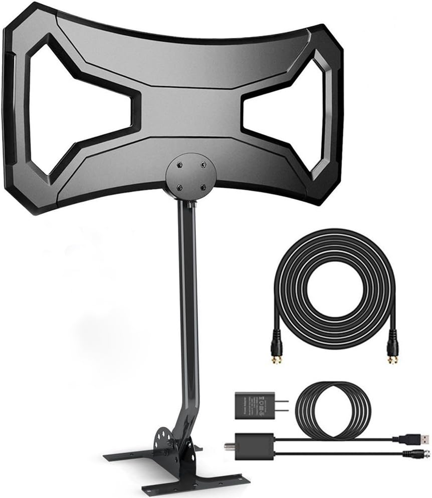 Efind 150 Miles Amplified HDTV Antenna Outdoor - Long Range Multi-Directional Reception Antenna with Pole Mount for 4K FM/VHF/UHF Free Channels, Attic,RV Used, Waterproof, Anti-UV Digital Antenna