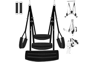 BDSM Sex Swing Sex Toys for Couples Ceiling & Door Sex Swings with Widened Comfortable Seat Adjustable Sex Straps Hardware Bu