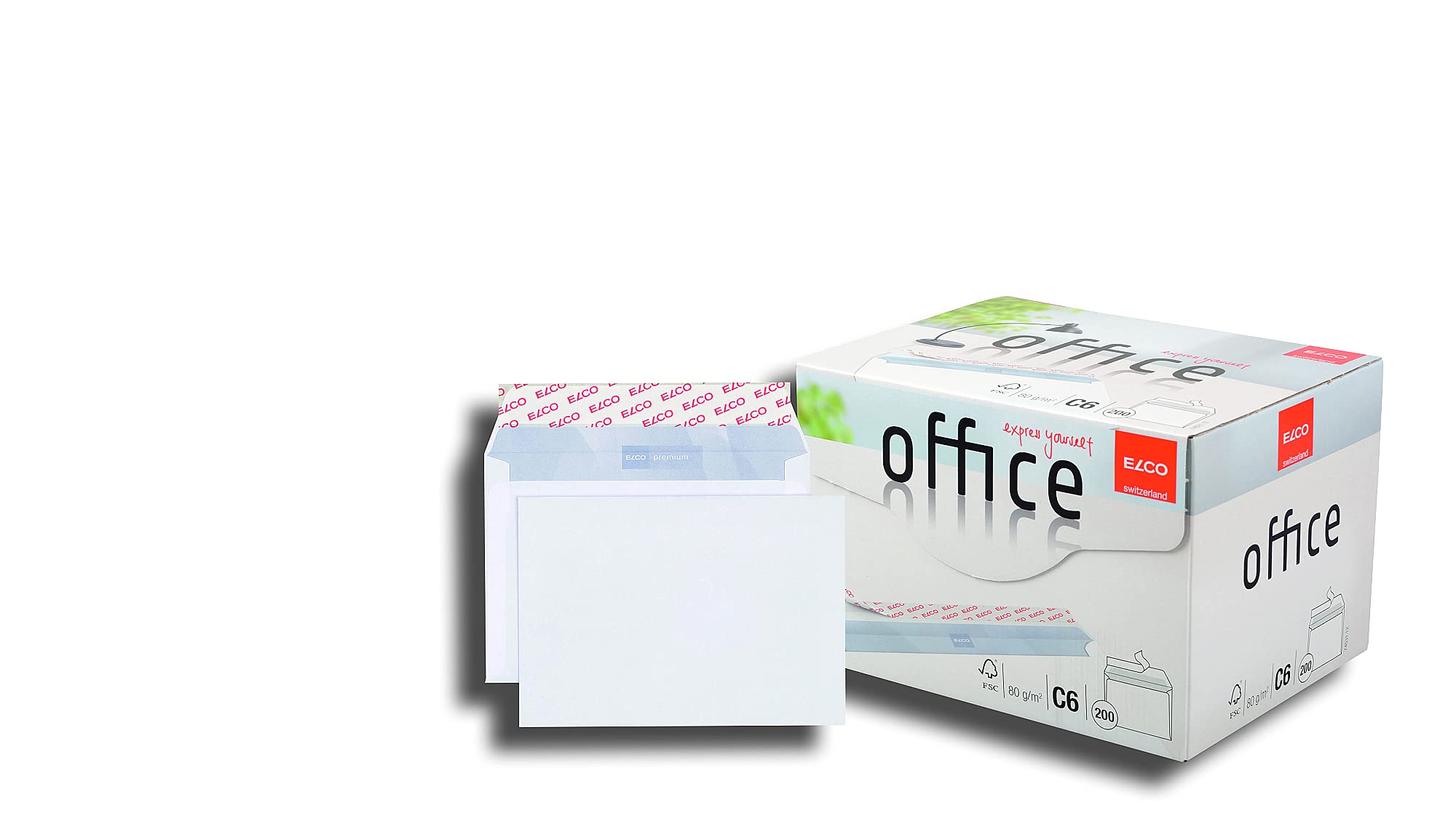 ELCO Office FSC C6 80gsm White Wallet Peel and Seal Envelopes Shopbox - Pack 200