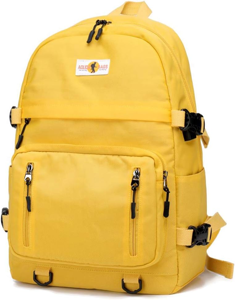 yellow college backpack