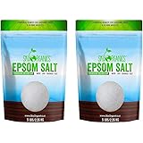 Epsom Salt by Sky Organics (2 x 5 lbs.) - 100% Pure Magnesium Sulfate USP Grade Kosher Non-GMO – Bath and Foot Soak Soothing 