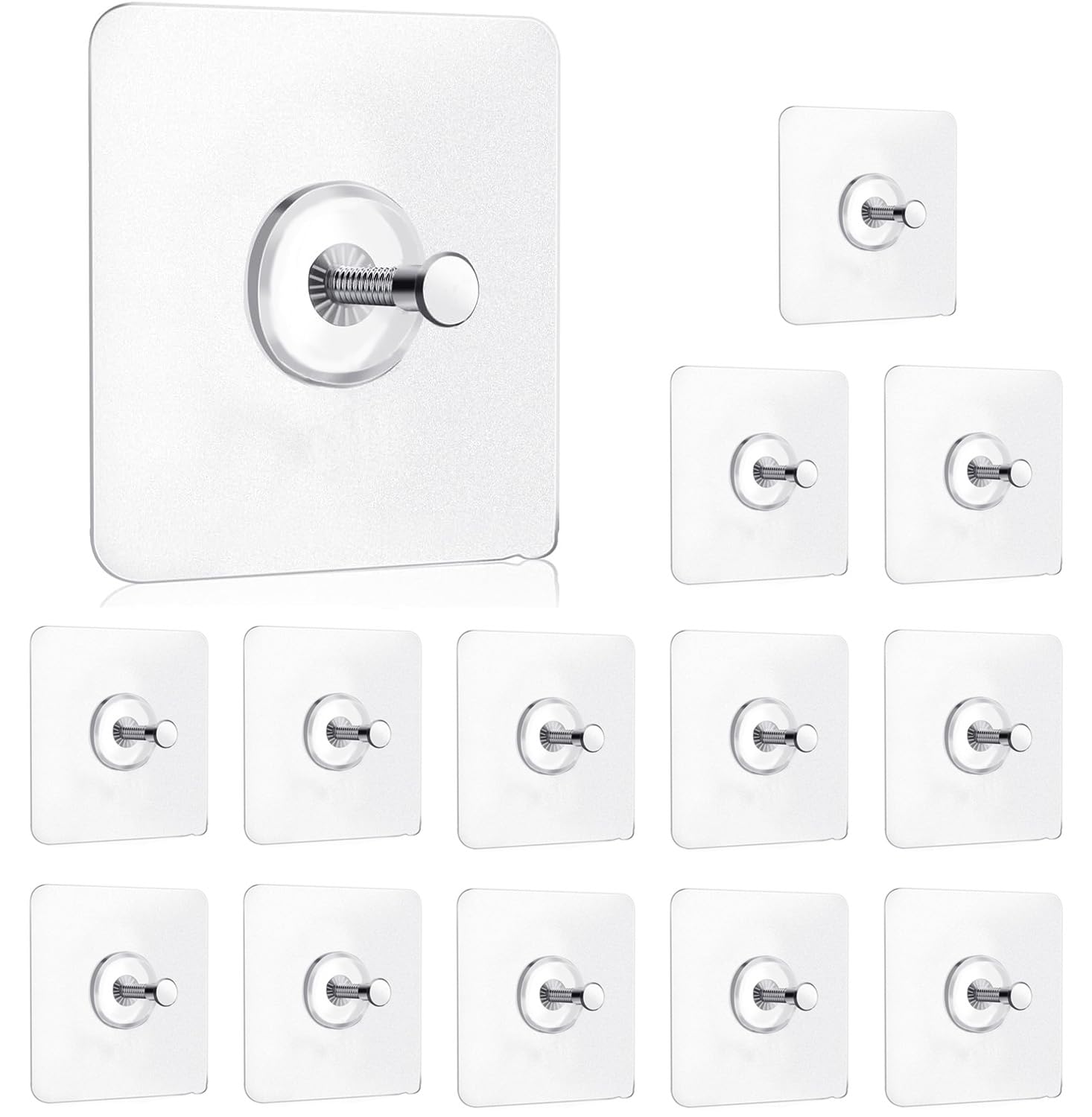 Photo 1 of 14 Pack Adhesive Wall Hooks, Wall Hangers Without Nails, No Damage Picture Hooks Waterproof and Rustproof to use Inside Kitchen, Bathroom, Home and Office