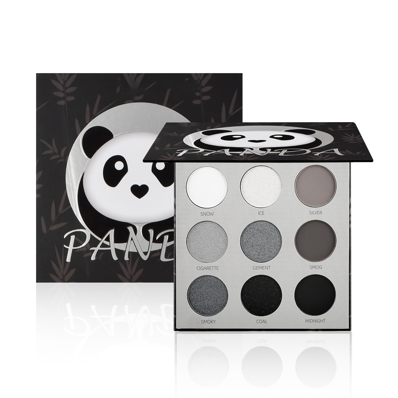 Black Eyeshadow Palettes, 9 Colour Smokey Silver Gray White Eye Shadow Palette, Glitter Matte Makeup Eye Shadows, Long Lasting Highly Pigmented Eyeshadows Pallets for Women Girls Festival Gifts