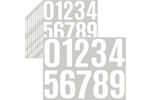 Jiepuxiter 10 Sheets Vinyl House Numbers for Mailbox,4 inch Waterproof Mailbox Numbers Sticker,Self-Adhesive Number Stickers for Mailbox,Cars,Boats,Window,Apartment Door Address Number (White, 4 inch)