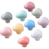 Perphin Ceramic Drawer Knobs Heart Shape Colorful Heart Cabinet Dresser Pulls Handles with 3 Sized Screws, Kitchen Furniture Knobs for Closet Cupboard Wardrobe (Mixed Color, 10 Pack)