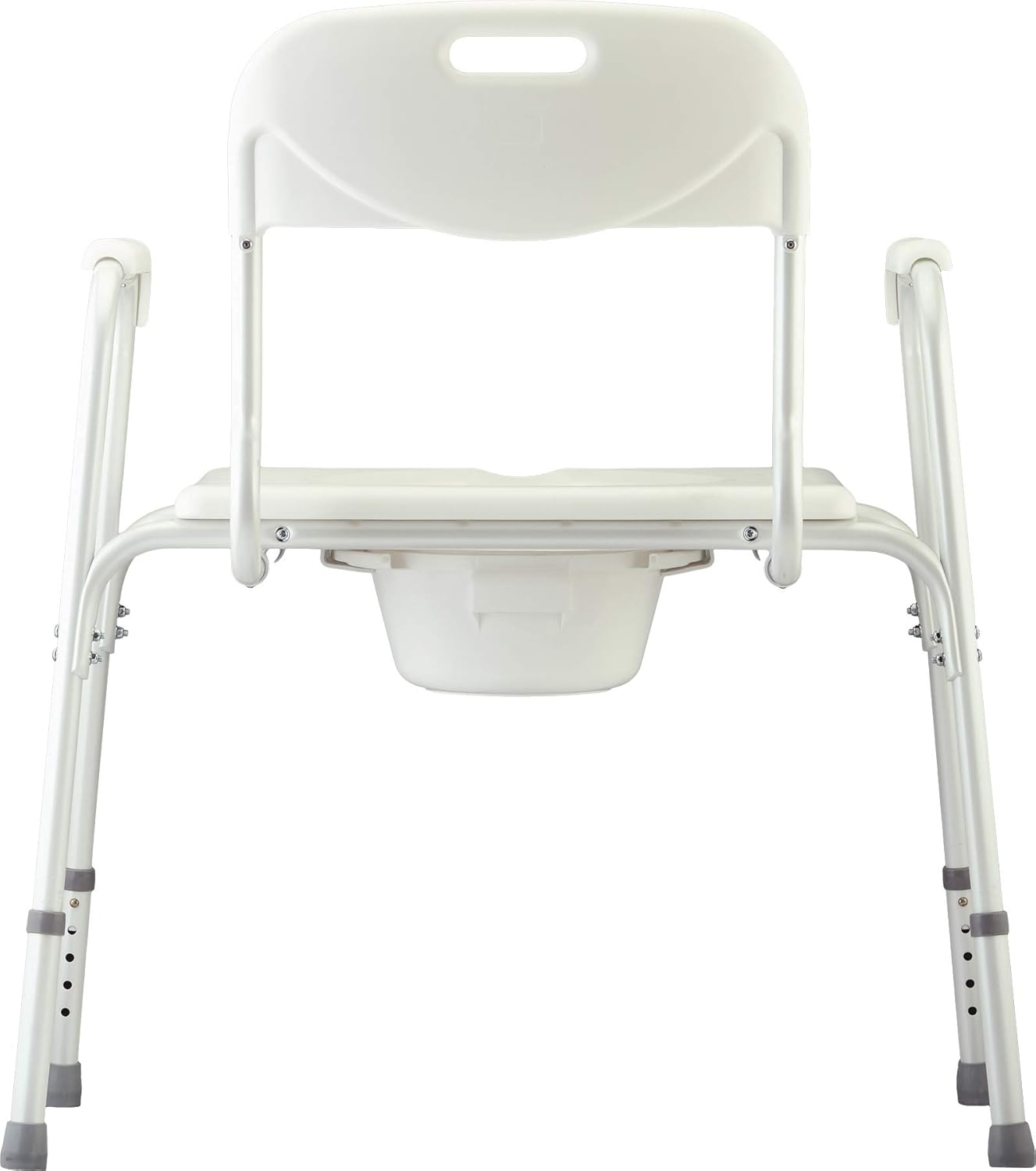 NOVA Heavy Duty Bedside Commode, Extra Wide Seat, 450 lb. Weight Capacity, Seat Height Adjustable, Stand Alone or Over Toilet Commode, White: Health & Personal Care