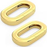 CustomyLife 2Pcs 18K Gold Filled Oval Clasps Tiny Necklace Shortener Enhancer Closures Bracelet Connector Clips Christmas Wedding Connector Rings for Jewelry Making Women