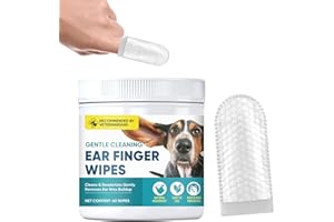 Weeping Willow Oil Co-Dog Ear Wipes, 60 Sheet Dog Ear Cleaner Finger Wipes, Soft & Easy Pet Ear Wipes for Dogs and Cats Remove Pet Ear Odor, Dirt Wax, Itch