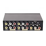 DTECH Powered 4 Way 3 RCA Splitter Box 1 in 4 Out
