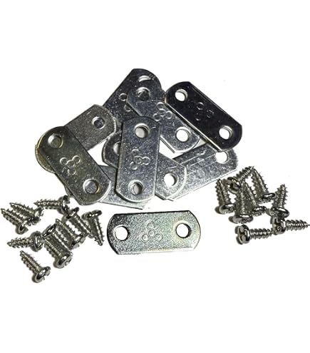 ART DISPLAY SYSTEMS 100 Pack 3/8" Offset Clips For Canvas & Picture Frame Hanging - Includes #6 3/8" Screws