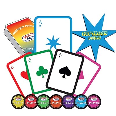 WEofferwhatYOUwant Heptagon Prime - Strategy Card Game Winner Takes All for Family and Friends from Beginner to Advanced Levels | 3 to 8 Players Ages 9 Up