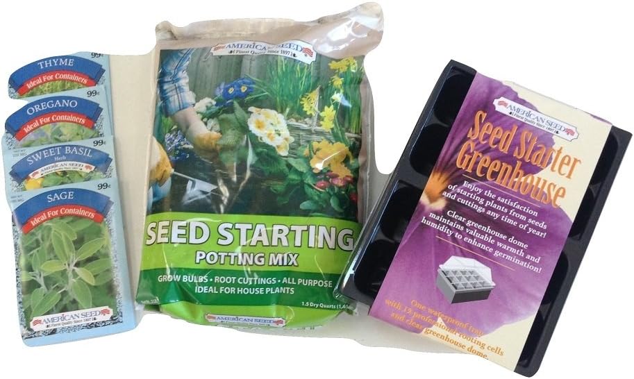 Indoor Herb Garden Seed Starter Kit Includes Mini Greenhouse Potting Mix 4 Seed Packets and Alpaca Gold Organic Fertilizer