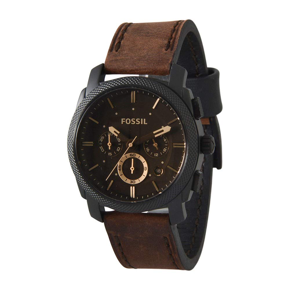 FOSSIL Fossil Machine Uhr für Herren, 42mm Quarz-Chronographenwerk mit Edelstahl- oder Lederarmband