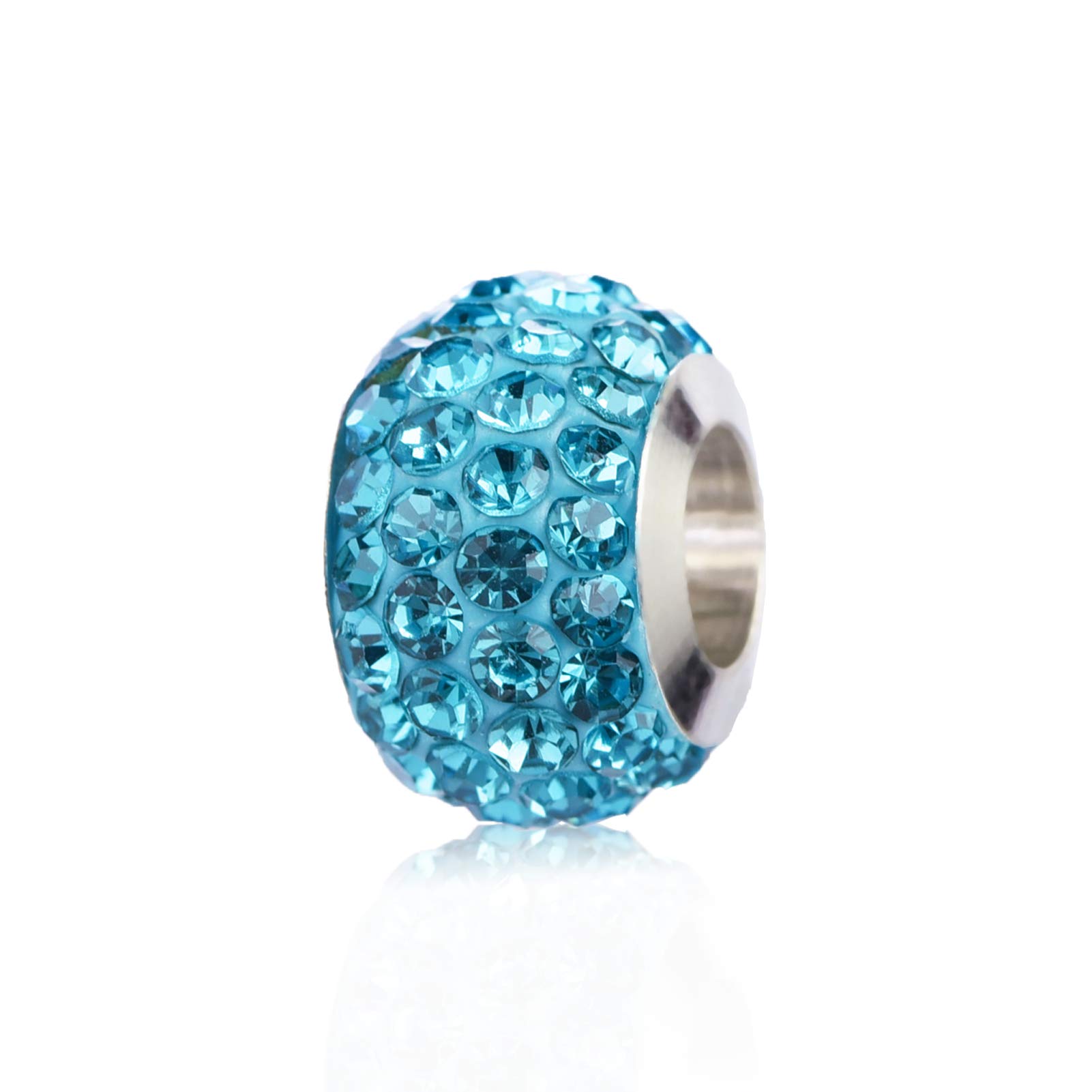 Sparkling Blue Glass Spacer Charm fits Pandora Charm Bracelets Christmas Birthday Jewellery Gift for Women Daughter Sister Granddaughter