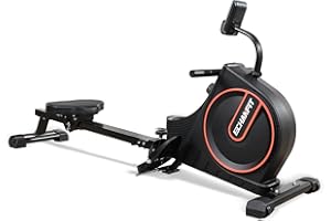 ECHANFIT Magnetic Rower Rowing Machine for Home Use Foldable w/16 Level of Quiet Magnetic Resistance with LCD Monitor and Adjustable Console Angle for Cardio Training (CR49)