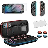 Accessories Kit for Nintendo Switch 2, 10 IN 1 Switch 2 Accessories with 2 Tempered Screen Protector, 2 Silicone Joypads Case, 4 Thumb Grip Caps, 1 Switch 2 Protective Cover, 1 Carrying Bag
