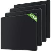 HZD 4-Pack Mouse Pads,10.1 x 8.2 inches Non-Slip Rubber Base, Black | Anti-Fray Stitched Edges Black Mouse Pad , Premium Mousepad, Water and Stain Resistant Protection mouse pads for desk