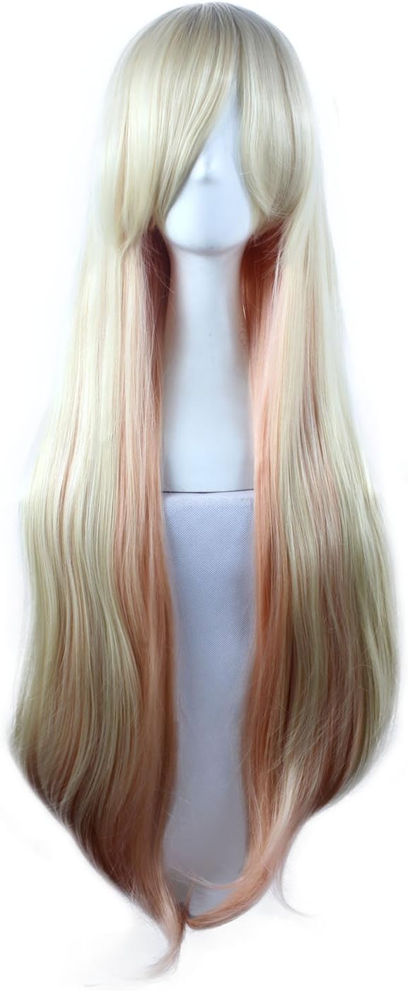 AWEN Anime Nisekoi Chitoge Kirisaki Cosplay Wig Gold Pink Long Curly Hair