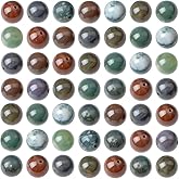 SUNNYCLUE 1 Box 65Pcs 6mm Indian Agate Beads Natural Stone Loose Beads Small Round Ball Colorful Smooth Gemstone Charm Spacers Findings Accessories for Jewelry Making Bracelets Necklaces DIY Crafts