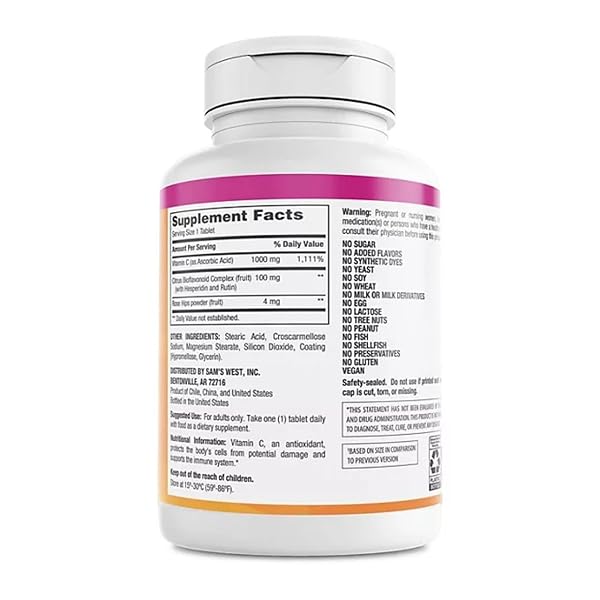 MEMBER’S MARK VITAMIN C 1000 MG WITH ROSEHIPS AND CITRUS BIOFLAVONOIDS (500 CT.)