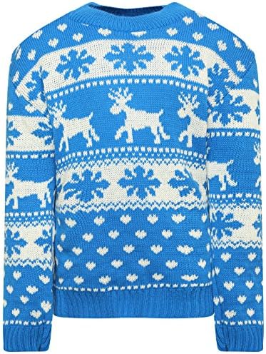 Generation Fashion Kids Girls Boy Knitted Reindeer Rudolph Christmas Xmas Novelty Jumper Sweater Top 3-12