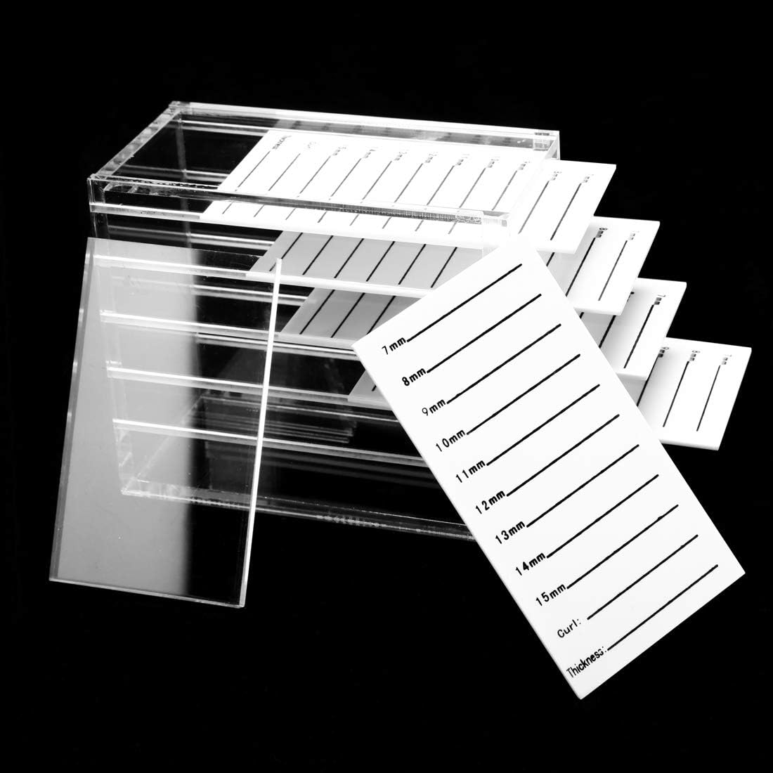 5 Layers Acrylic False Eyelash Organizer Case, Cosmetic Makeup Storage Box for Grafting Lash Extension, Clear - Image 5
