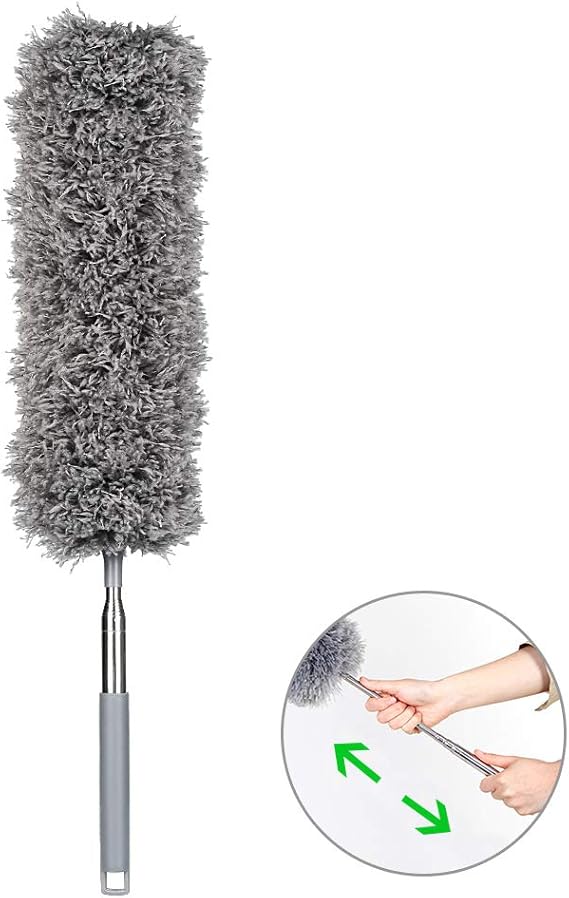 Extendable Duster,Extendable Microfiber Duster with Bendable Head and