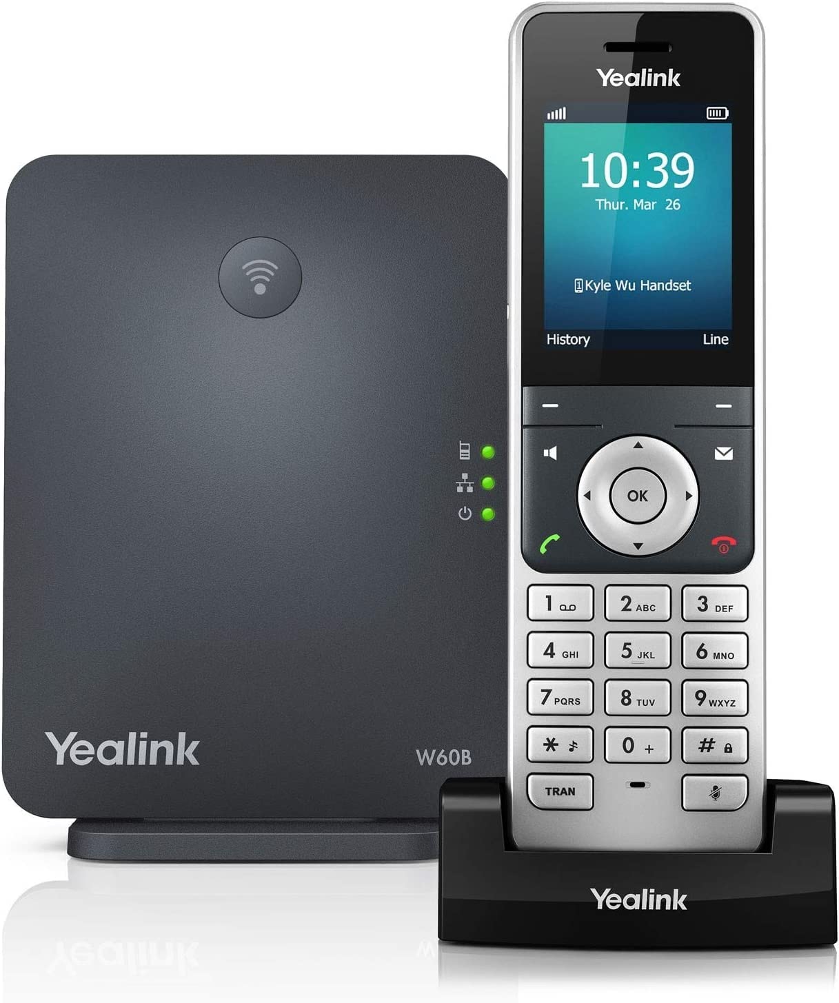 Yealink W60P IP DECT Bundle Package (Includes 1 x W56H Handset & 1 x W60B Base Station) - Silver / Black (Refurbished)