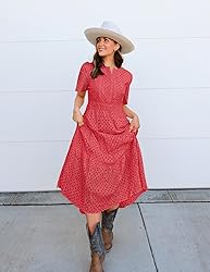 ZESICA Women's 2025 Summer Short Sleeve Maxi Dress
