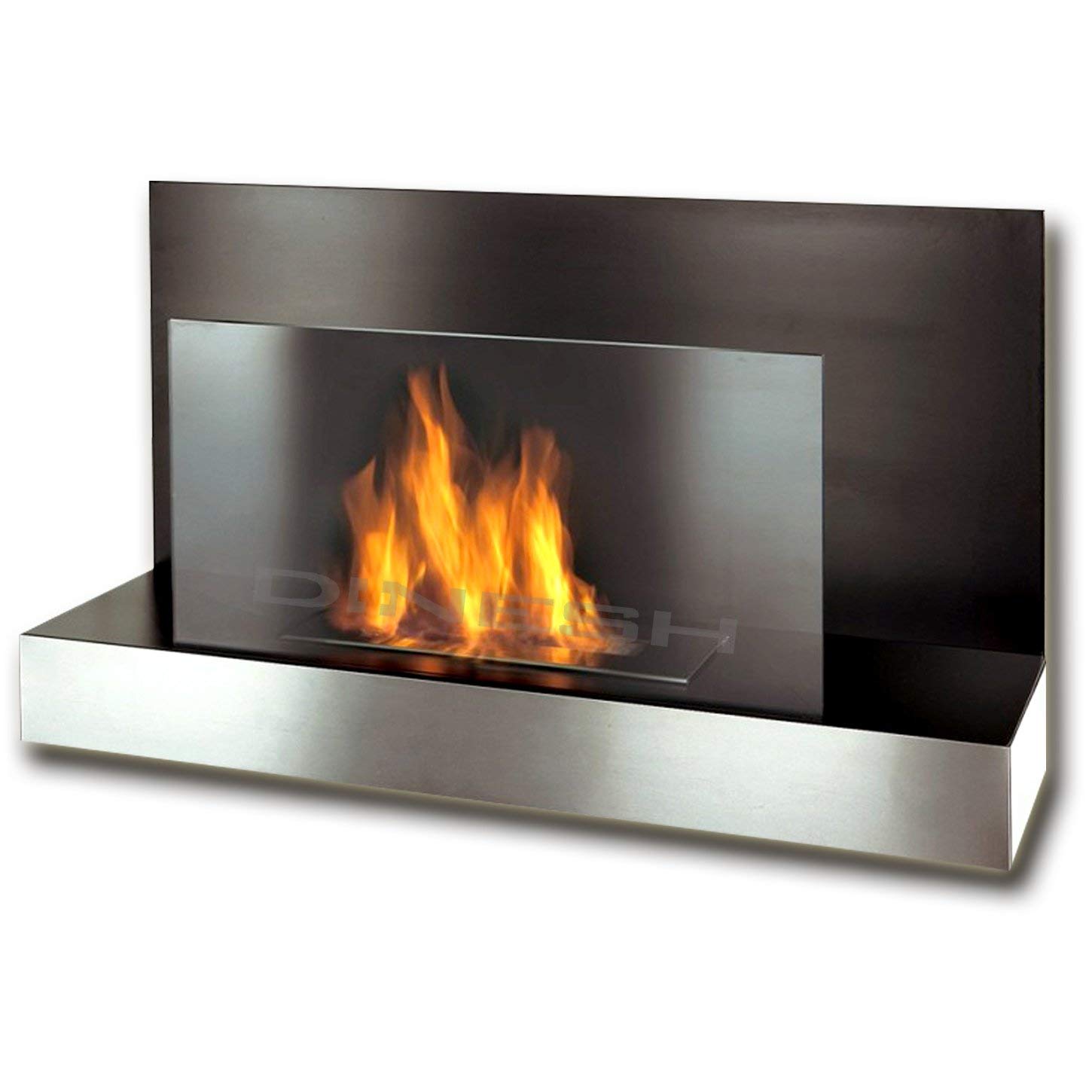 Chicago Gelkamin Schwarz Edelstahl Bio Ethanol Wandkamin Chemin eacute