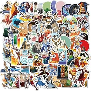 100Pack Avatar: The Last Airbender Stickers Set Random Cartoon Theme Sticker Decals for Water Bottle Laptop Cellphone…