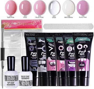 6pièce 15 G Poly Gel De Faux Ongles Rapide Gel De