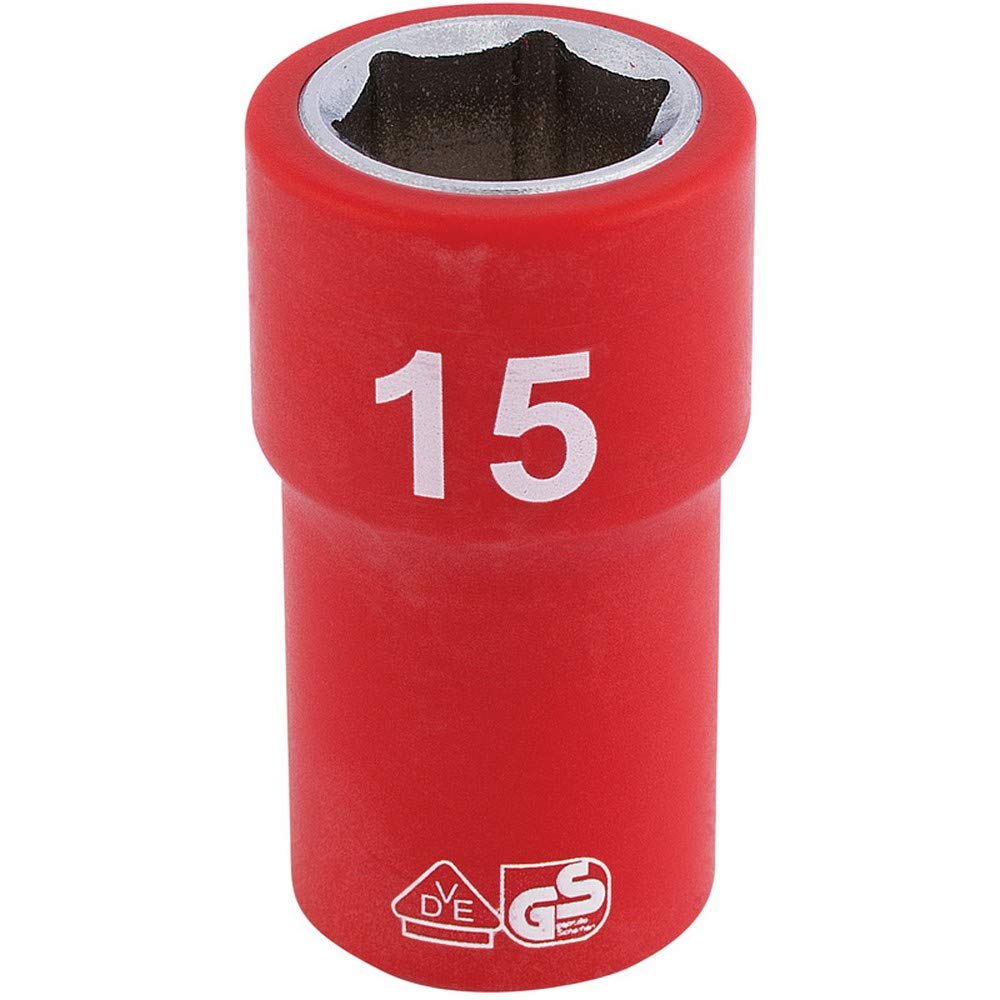 Draper 31698 3/8-Inch Square Drive Metric VDE Socket, 15 mm