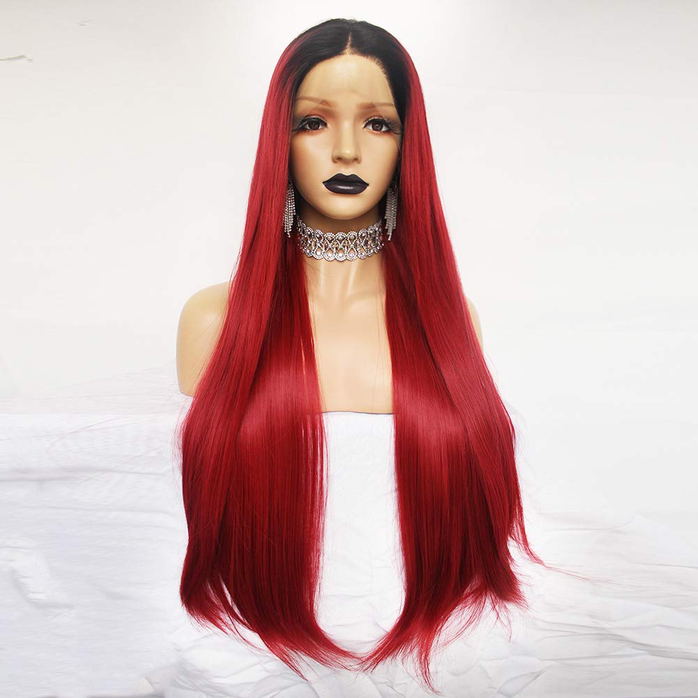 Amazon Com Anogol Hair Cap Red Lace Front Wig For Women Long