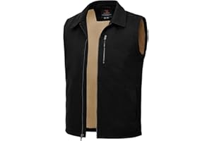 TBMPOY Men's Winter Vest Casual Sherpa Fleece lined Full Zip Lightweight Vest Outerwear Warm Cotton Travel Jackets