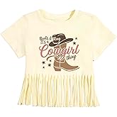 Hiehiety Girls Western Fringe Shirts Country Rodeo T Shirts Kids Boots and Bling Its a Cowgirl Thing Graphic Tees Fringe Tops