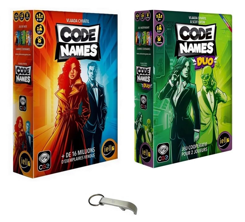 Code Names Set French Version + Code Names Duo + 1 Blumie Bottle Opener (Base Game + Duo)