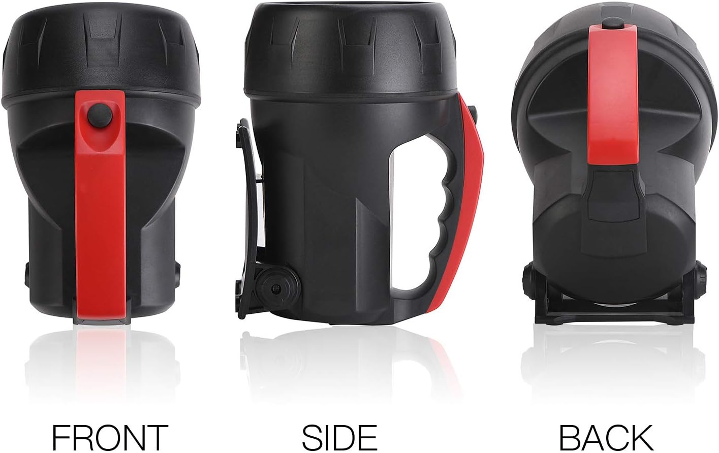 Outdoor Spot Lights Hand-Held Flashlight, 600 Lumens Light Bright Long Distance LED Spotlight Searchlight, 6 Volt Lantern Battery Powered Lights ，5W （Black） - - 