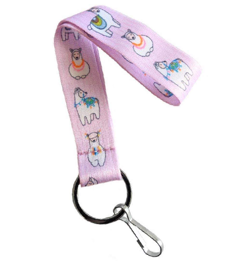 Execucat Llama Wristlet Lanyard Keychain ID Badge Holder (Cheerful)