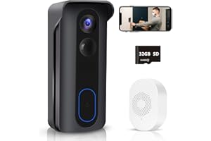KAMEP Wireless WiFi Video Doorbell Camera with Chime HD 2K Waterproof Home Security Doorbell Camera Battery Powered/12-14V AC Powered with 2-Way Audio, Motion Detection,IR,Wide Angle,Cloud Storage.