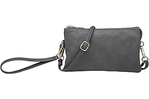 JEN & CO. Riley Small Crossbody Bags Vegan Leather Wristlet Wallets Clutch Purses Shoulder Handbag for Women