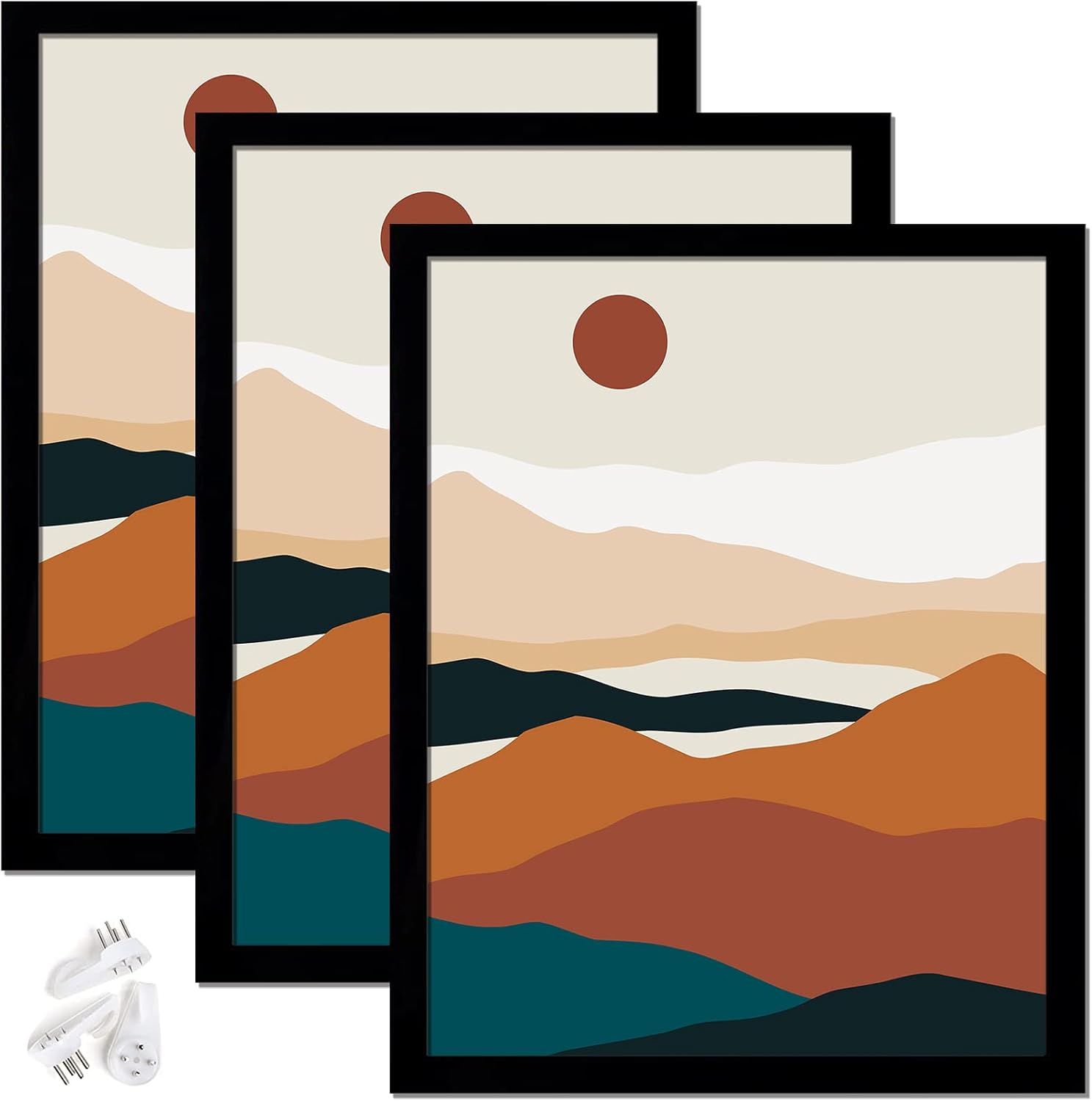 Photo Albums, Frames & Accessories - ijuerybai Black 11x14 Picture Frame Set of 3, High Transparent Frame for 11 By 14 Photo Collage Canvas Poster Size Wall Mount and Tabletop Horizontally Vertically (Black, 11 x 14 inches)