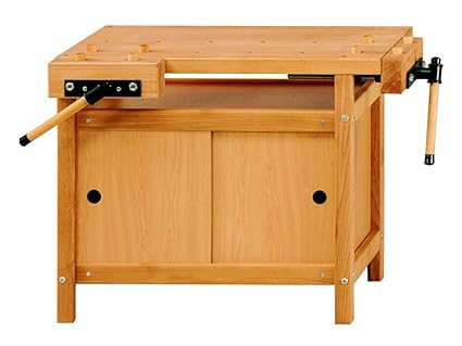 Ulmia 800058 Hobelbank / Kinderhobelbank Modell 40 ~ mit Buche-Massiv-Platte, längsseitig riegelartig zahnverleimt, Oberfläch